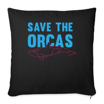 Schützt die Orcas Umweltbewusst Geschenk - Sofakissenbezug 45 x 45 cm - Schwarz - Vorne