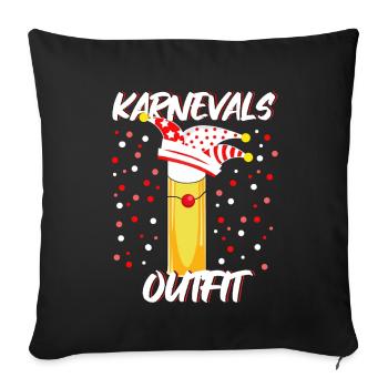 Carnaval Kölsch Cologne Kölle Jeck Lundi gras drôle - Housse de coussin décorative 45 x 45 cm - noir - Devant