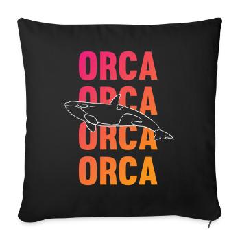 Orca Lettering Sea Power Gift - Sofa pillowcase 17,3'' x 17,3'' (45 x 45 cm) - black - Front