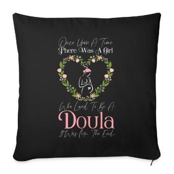 Doula Birth Worker Once Upon A - Sofa pillowcase 17,3'' x 17,3'' (45 x 45 cm) - black - Front