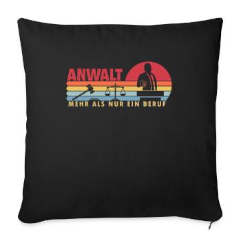 Anwalt mehr als ein Beruf Legal Counsel - Sofa pillowcase 17,3'' x 17,3'' (45 x 45 cm) - black - Front