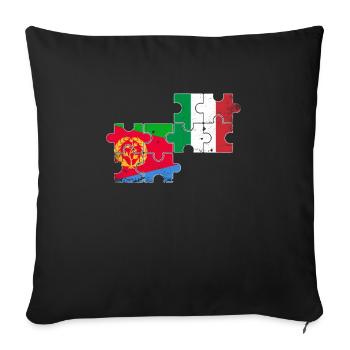 Érythrée Italie Vintage Drapeau Érythréen - Housse de coussin décorative 45 x 45 cm - noir - Devant