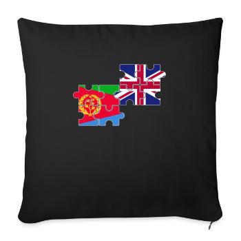 Eritrea UK Flag British Eritrean - Sofa pillowcase 17,3'' x 17,3'' (45 x 45 cm) - black - Front