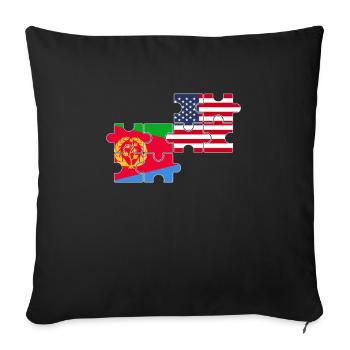 Érythrée, États-Unis, Drapeau, Américain, Érythréen - Housse de coussin décorative 45 x 45 cm - noir - Devant