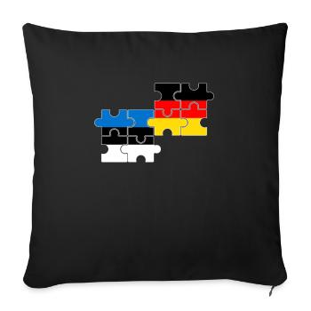 Estonia Germany Flag German Este - Sofa pillowcase 17,3'' x 17,3'' (45 x 45 cm) - black - Front
