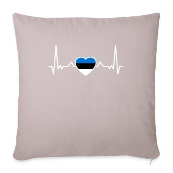 Estonie Heartbeat Drapeau Este - Housse de coussin décorative 45 x 45 cm - taupe clair - Devant