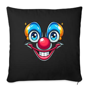 Pure carnival joy: clown face for fun - Sofa pillowcase 17,3'' x 17,3'' (45 x 45 cm) - black - Front
