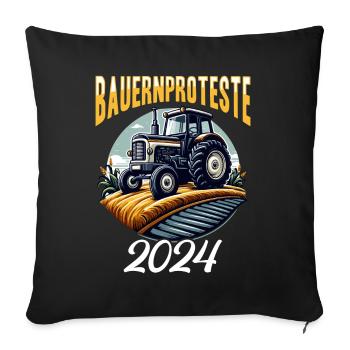 Unity and Determination in Agriculture - Sofa pillowcase 17,3'' x 17,3'' (45 x 45 cm) - black - Front