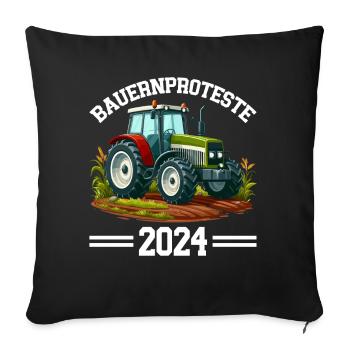 Unity and Determination in Agriculture - Sofa pillowcase 17,3'' x 17,3'' (45 x 45 cm) - black - Front