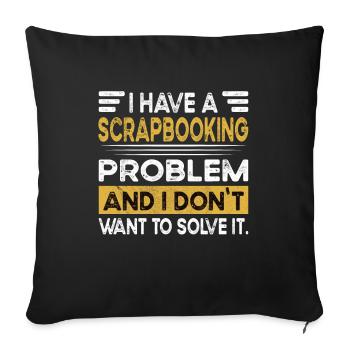 Scrapbooking is my hobby - Sofa pillowcase 17,3'' x 17,3'' (45 x 45 cm) - black - Front