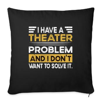 Le théâtre, c’est mon hobby - Housse de coussin décorative 45 x 45 cm - noir - Devant
