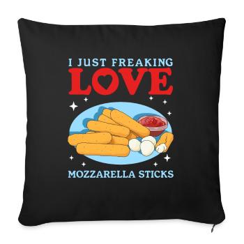 Mozzarella Sticks | Cheese Cheese Lover Gift - Sofa pillowcase 17,3'' x 17,3'' (45 x 45 cm) - black - Front