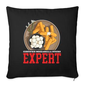 Mozzarella Sticks Cheese Cheese Lover Gift - Sofa pillowcase 17,3'' x 17,3'' (45 x 45 cm) - black - Front