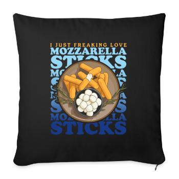 Mozzarella Sticks | Cheese Lover Cheese Gift - Sofa pillowcase 17,3'' x 17,3'' (45 x 45 cm) - black - Front