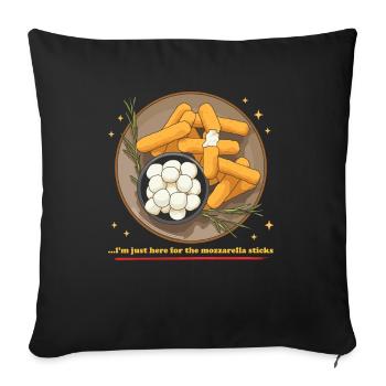 Mozzarella Sticks Lover Cheese Gift - Sofa pillowcase 17,3'' x 17,3'' (45 x 45 cm) - black - Front