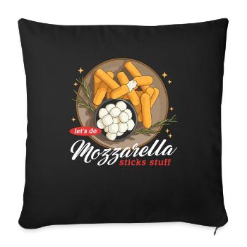 Mozzarella Sticks Cheese Lover Gift - Sofa pillowcase 17,3'' x 17,3'' (45 x 45 cm) - black - Front