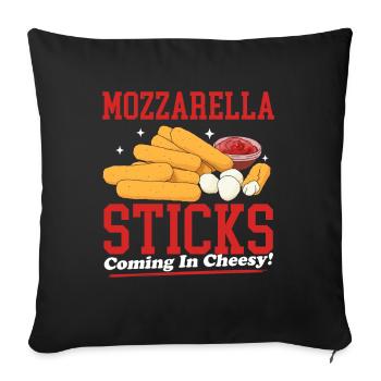 Mozzarella Sticks | Cheese Lover Gift - Sofa pillowcase 17,3'' x 17,3'' (45 x 45 cm) - black - Front