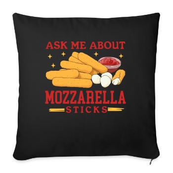 Mozzarella Sticks Cheese Lover Gift - Sofa pillowcase 17,3'' x 17,3'' (45 x 45 cm) - black - Front