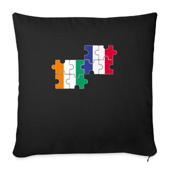 Côte d’Ivoire France Drapeau Français Ivoirien - Housse de coussin décorative 45 x 45 cm - noir - Devant
