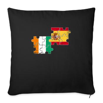 Côte d’Ivoire Espagne Vintage Drapeau Ivoirien - Housse de coussin décorative 45 x 45 cm - noir - Devant