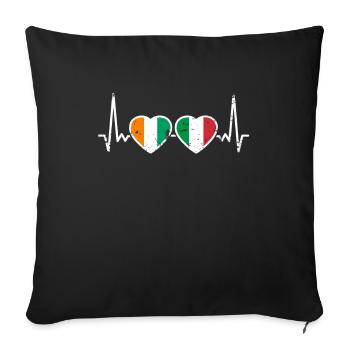 Côte d'Ivoire Italy Vintage Heartbeat Flag - Sofa pillowcase 17,3'' x 17,3'' (45 x 45 cm) - black - Front