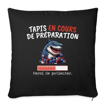 Tapis En Cours Poker Humour Joueur Requin Jeton - Housse de coussin décorative 45 x 45 cm - noir - Devant
