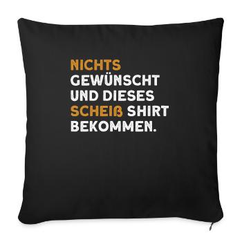 Garnichts Geschenk Lustiges Garnix - Sofakissenbezug 45 x 45 cm - Schwarz - Vorne