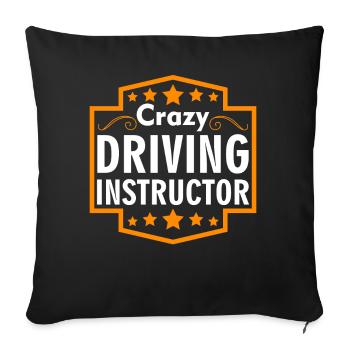 Crazy Driving Instructor Professeur de conduite - Housse de coussin décorative 45 x 45 cm - noir - Devant