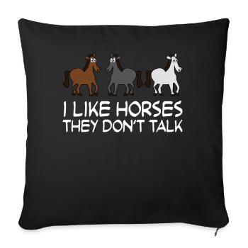 Funny Horses Horse Riding - Sofa pillowcase 17,3'' x 17,3'' (45 x 45 cm) - black - Front
