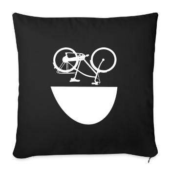 Bicycle Smile Face Funny Fun Fun - Sofa pillowcase 17,3'' x 17,3'' (45 x 45 cm) - black - Front