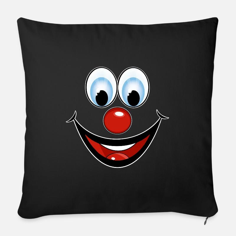 Payaso - Funda de cojín, 45 x 45 cm - negro