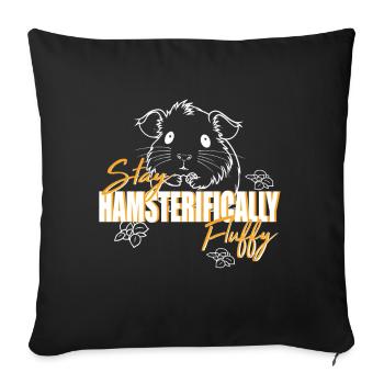 Restez moelleux et hamstérifieux pour les amateurs de hamsters - Housse de coussin décorative 45 x 45 cm - noir - Devant