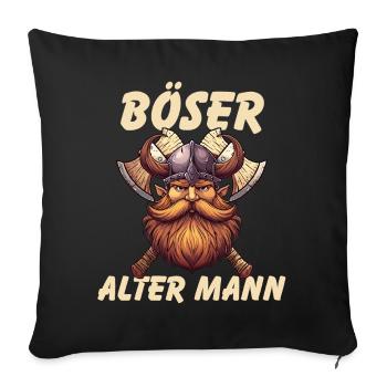 Böser Alter Mann - Sofakissenbezug 45 x 45 cm - Schwarz - Vorne
