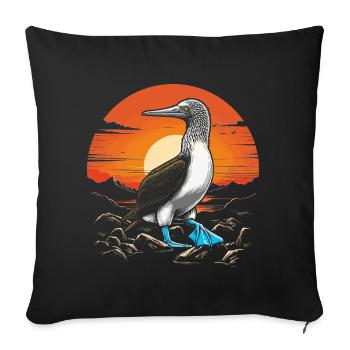 Sunrise Blue-footed - Sofa pillowcase 17,3'' x 17,3'' (45 x 45 cm) - black - Front
