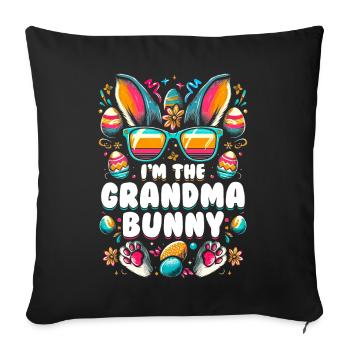 Je suis la grand-mère lapin - Housse de coussin décorative 45 x 45 cm - noir - Devant