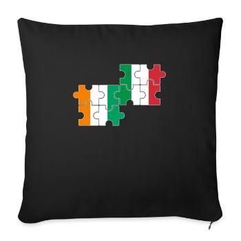 Côte d’Ivoire Italie Drapeau Italie Ivoirien - Housse de coussin décorative 45 x 45 cm - noir - Devant