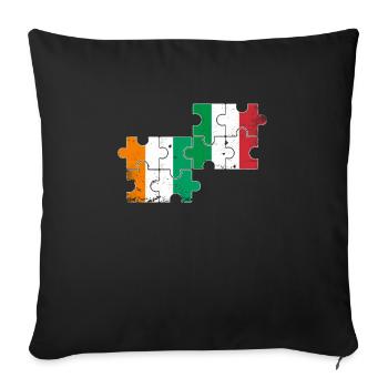 Côte d’Ivoire Italie Vintage Drapeau Ivoirien - Housse de coussin décorative 45 x 45 cm - noir - Devant
