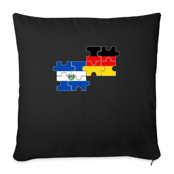 El Salvador Germany Flag German - Sofa pillowcase 17,3'' x 17,3'' (45 x 45 cm) - black - Front