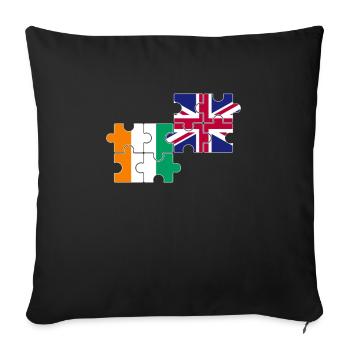 Côte d’Ivoire Drapeau du Royaume-Uni Ivoirien britannique - Housse de coussin décorative 45 x 45 cm - noir - Devant