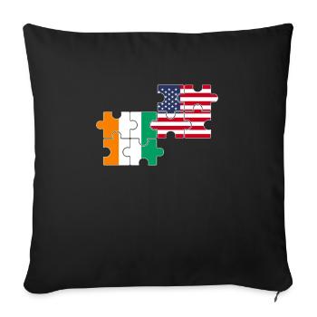 Côte d’Ivoire USA Drapeau Ivoirien américain - Housse de coussin décorative 45 x 45 cm - noir - Devant