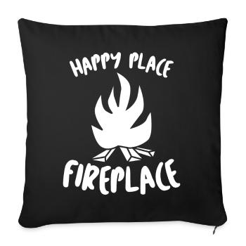 Oven Stove Firewood Fireplace - Sofa pillowcase 17,3'' x 17,3'' (45 x 45 cm) - black - Front