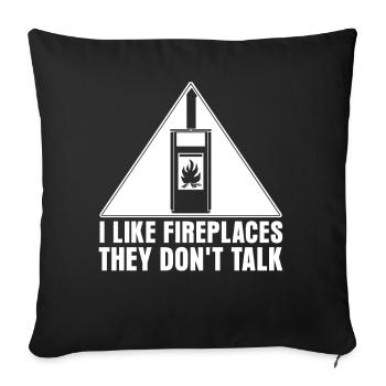Oven Firewood Stove Fireplace - Sofa pillowcase 17,3'' x 17,3'' (45 x 45 cm) - black - Front