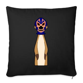 Lucha Libre Merkat Luchador Wrestling - Sofakissenbezug 45 x 45 cm - Schwarz - Vorne