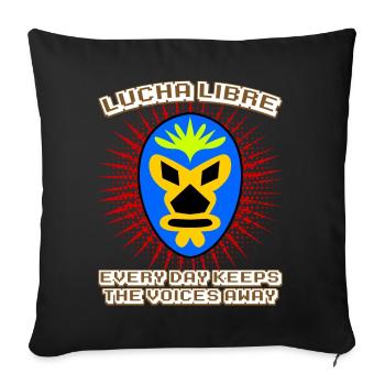 Lucha Libre Masks Mask Wrestling - Sofakissenbezug 45 x 45 cm - Schwarz - Vorne