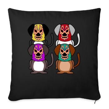 Lucha Libre Dog Dogs Luchador Wrestling - Sofakissenbezug 45 x 45 cm - Schwarz - Vorne