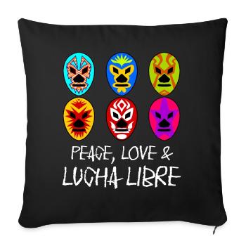 Lucha Libre Mask Wrestling - Sofakissenbezug 45 x 45 cm - Schwarz - Vorne