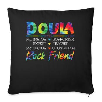 Doula Travailleuse à la naissance Doula Motivatrice - Housse de coussin décorative 45 x 45 cm - noir - Devant