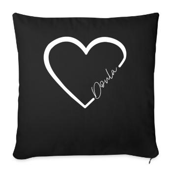 Doula Birth Worker Heart Doula - Sofa pillowcase 17,3'' x 17,3'' (45 x 45 cm) - black - Front