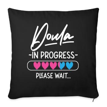 Doula Travailleuse à la naissance Doula étudiante - Housse de coussin décorative 45 x 45 cm - noir - Devant