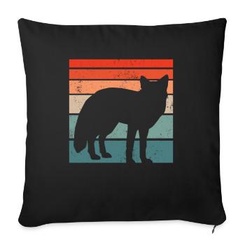 Funny Gifts for Fox Lovers - Sofa pillowcase 17,3'' x 17,3'' (45 x 45 cm) - black - Front